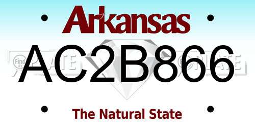 AC2B866 Arkansas License Plate
