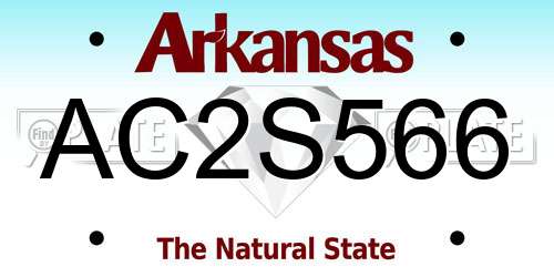 AC2S566 Arkansas License Plate