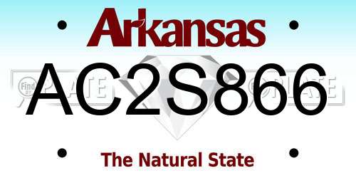 AC2S866 Arkansas License Plate