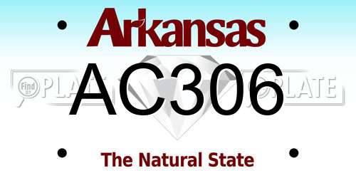 AC306 Arkansas License Plate