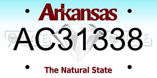 AC31338 Arkansas License Plate