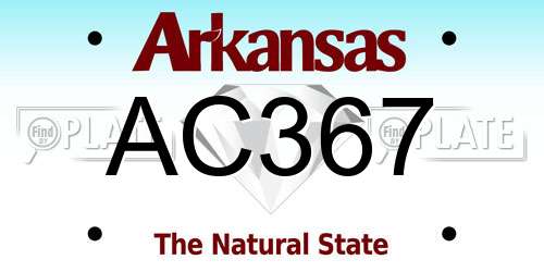AC367 Arkansas License Plate