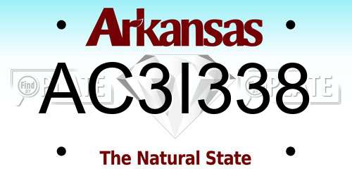 AC3I338 Arkansas License Plate