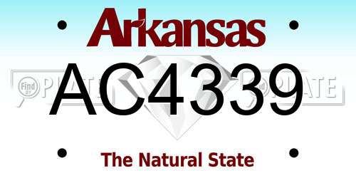 AC4339 Arkansas License Plate