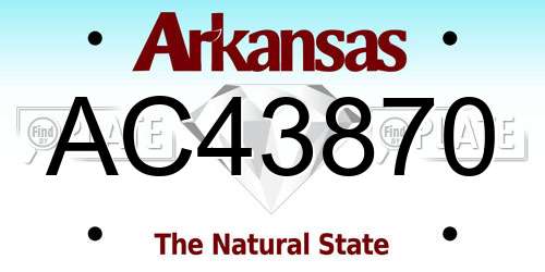 AC43870 Arkansas License Plate