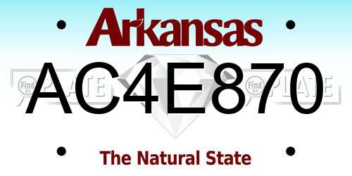 AC4E870 Arkansas License Plate