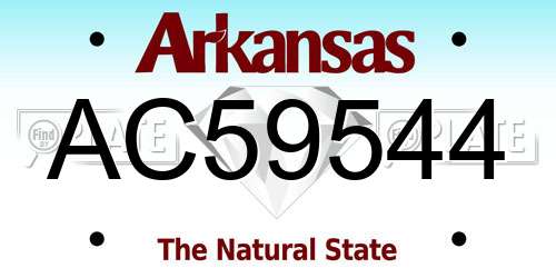 AC59544 Arkansas License Plate