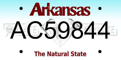 AC59844 Arkansas License Plate