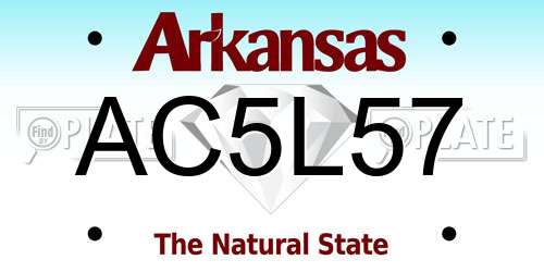 AC5L57 Arkansas License Plate