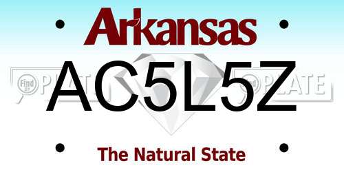 AC5L5Z Arkansas License Plate