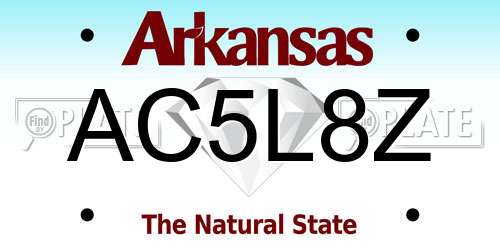 AC5L8Z Arkansas License Plate