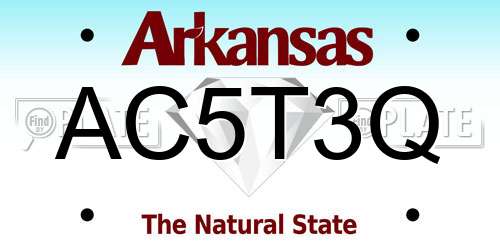 AC5T3Q Arkansas License Plate