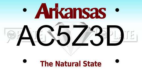 AC5Z3D Arkansas License Plate