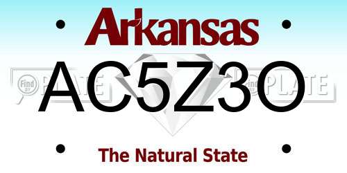 AC5Z3O Arkansas License Plate