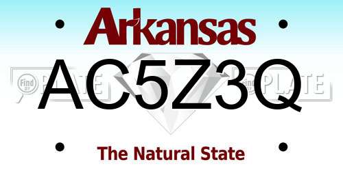 AC5Z3Q Arkansas License Plate