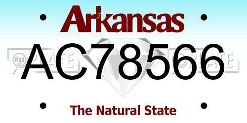 AC78566 Arkansas License Plate