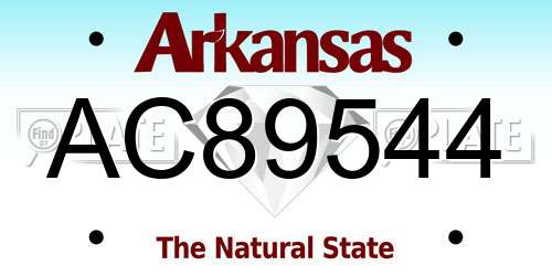 AC89544 Arkansas License Plate
