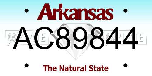 AC89844 Arkansas License Plate
