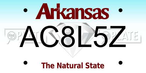 AC8L5Z Arkansas License Plate