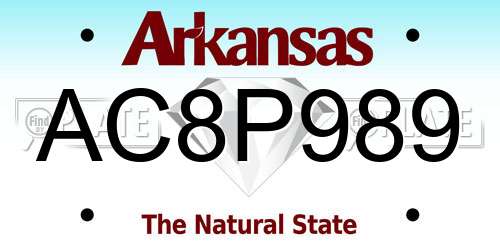 AC8P989 Arkansas License Plate