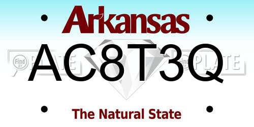 AC8T3Q Arkansas License Plate