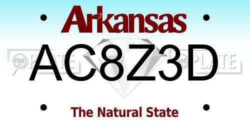 AC8Z3D Arkansas License Plate