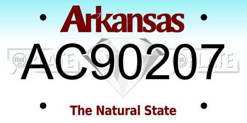 AC90207 Arkansas License Plate