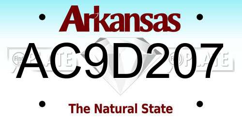AC9D207 Arkansas License Plate