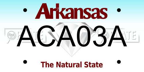 ACA03A Arkansas License Plate