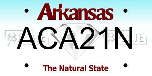 ACA21N Arkansas License Plate