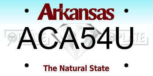 ACA54U Arkansas License Plate