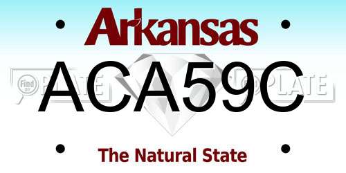 ACA59C Arkansas License Plate