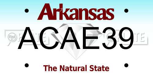 ACAE39 Arkansas License Plate