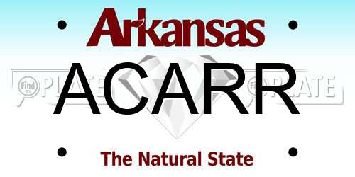ACARR Arkansas License Plate