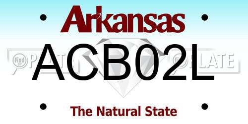 ACB02L Arkansas License Plate