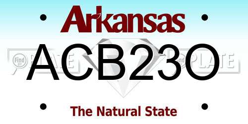 ACB23O Arkansas License Plate