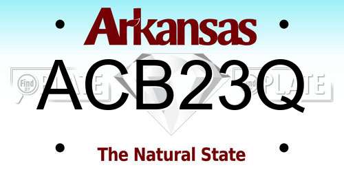 ACB23Q Arkansas License Plate