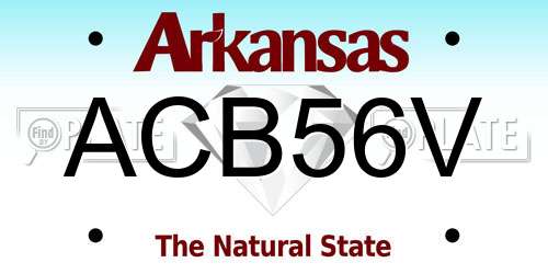 ACB56V Arkansas License Plate