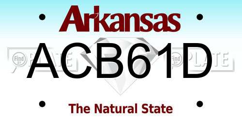 ACB61D Arkansas License Plate