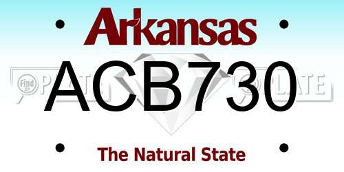 ACB730 Arkansas License Plate