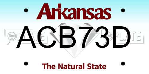ACB73D Arkansas License Plate