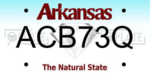 ACB73Q Arkansas License Plate