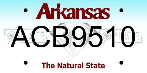 ACB9510 Arkansas License Plate