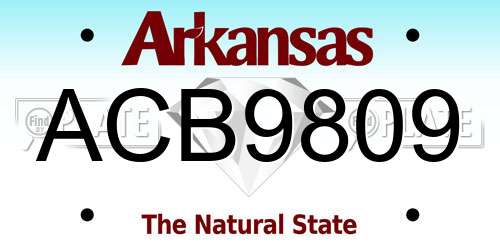 ACB9809 Arkansas License Plate