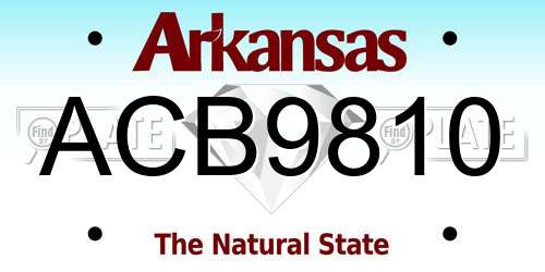 ACB9810 Arkansas License Plate