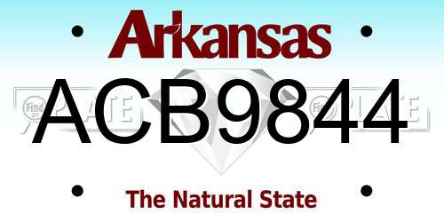ACB9844 Arkansas License Plate