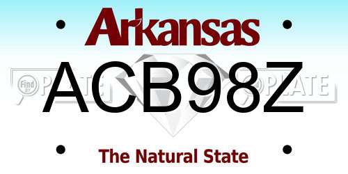 ACB98Z Arkansas License Plate