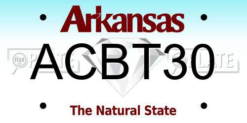 ACBT30 Arkansas License Plate