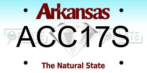 ACC17S Arkansas License Plate