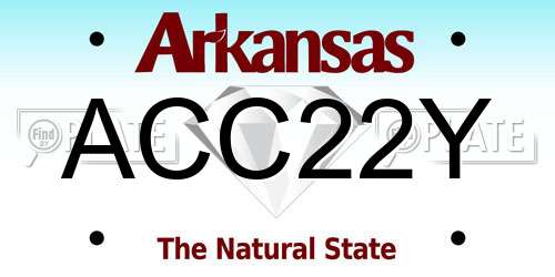 ACC22Y Arkansas License Plate